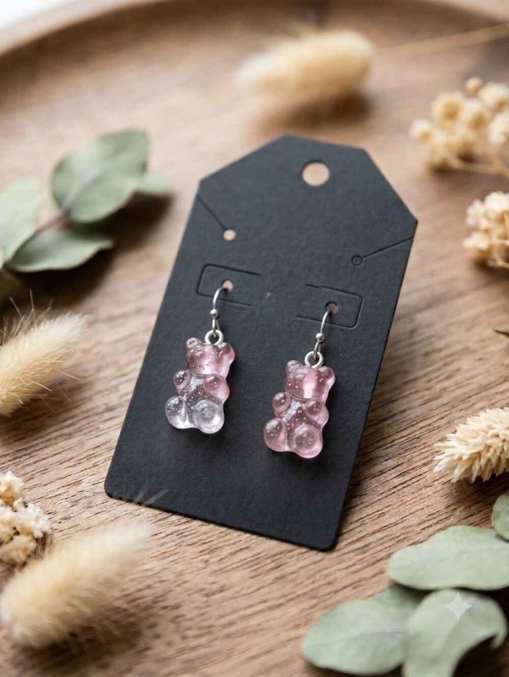 Pink Gummy Bear Dangle Earrings - Brand